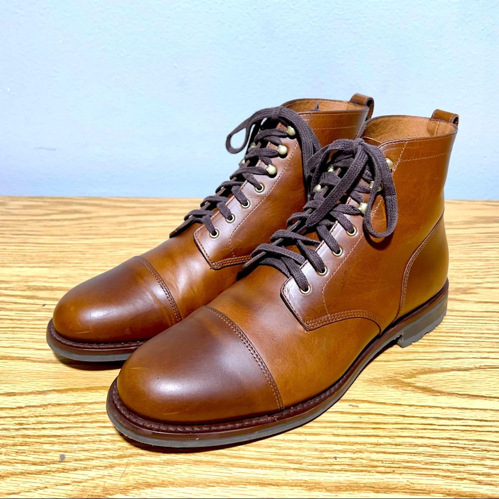 J.Crew Kenton Leather Cap Toe Boots 12D